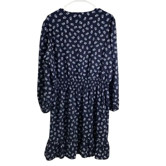 Draper James Navy Floral Peasant Dress - Picture 5 of 8